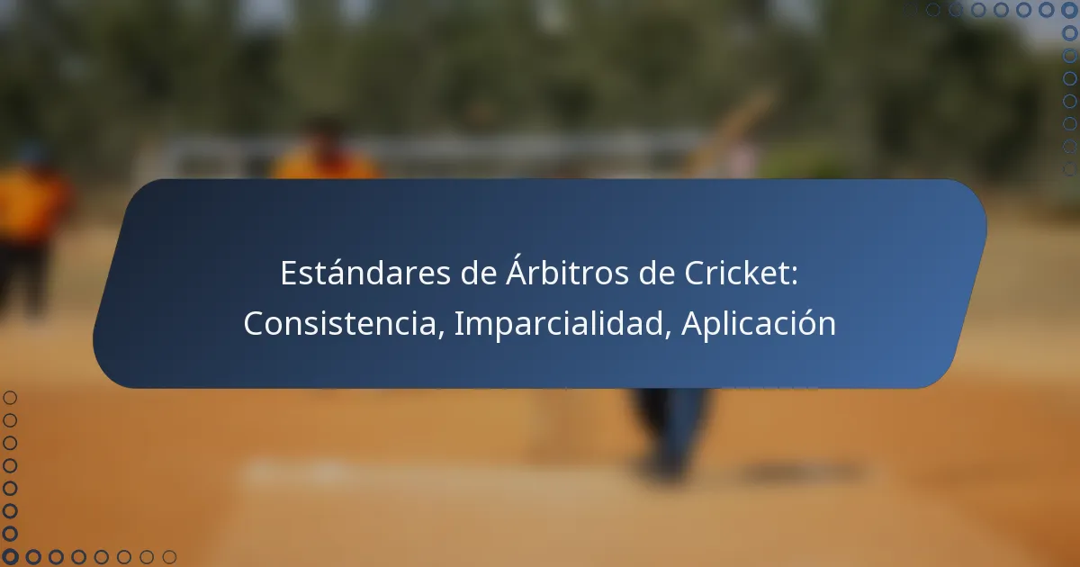 Estándares de Árbitros de Cricket: Consistencia, Imparcialidad, Aplicación