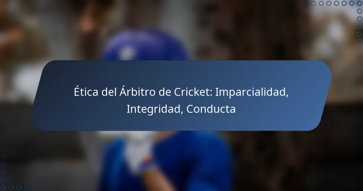 Ética del Árbitro de Cricket: Imparcialidad, Integridad, Conducta